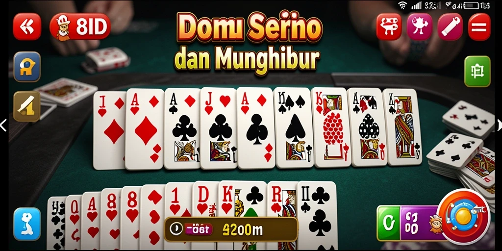 Tampilan gameplay seru dalam aplikasi 8ID untuk permainan domino.