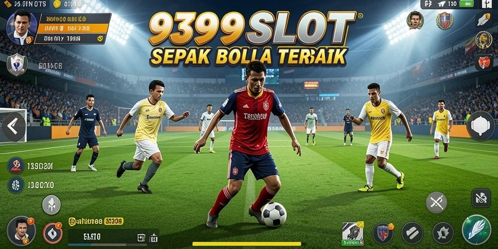 Tampilan gameplay yang menarik di 9399SLOT saat pertandingan sepak bola.