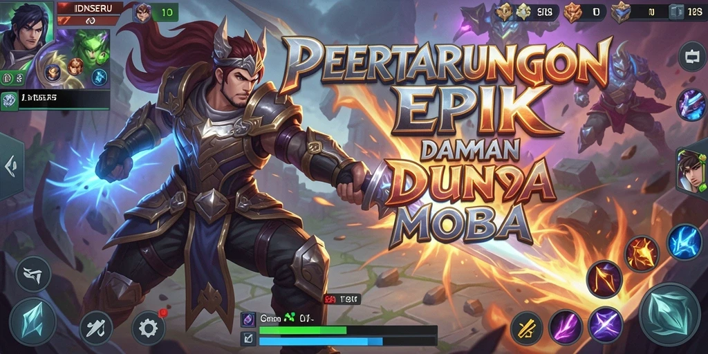 Tangkapan layar menampilkan aksi heroik dalam game MOBA IDNSERU.