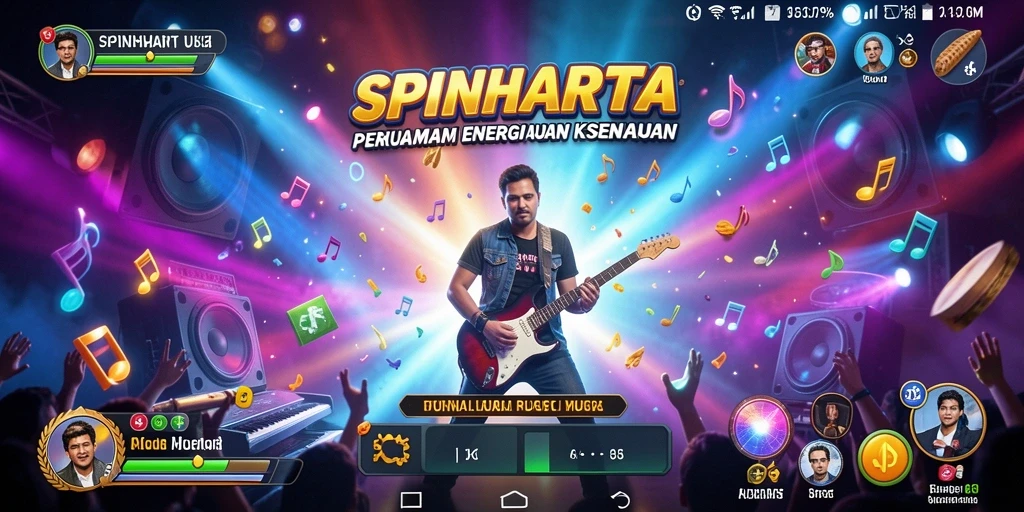 Tampilan gameplay SPINHARTA yang menarik dan interaktif.